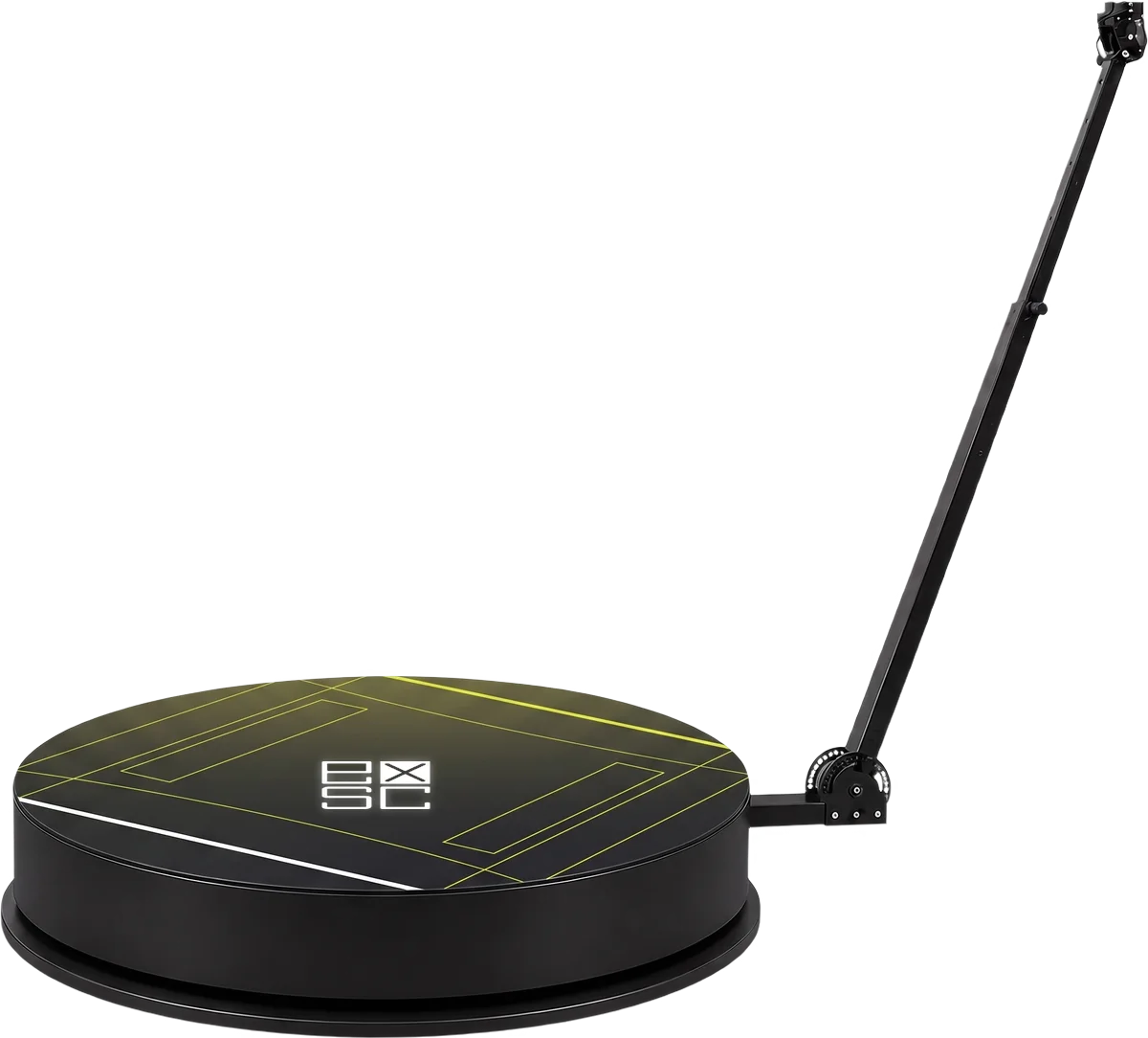 360 camera platform with rotating boom arm, shown in a Experiential Supply Co custom wrap